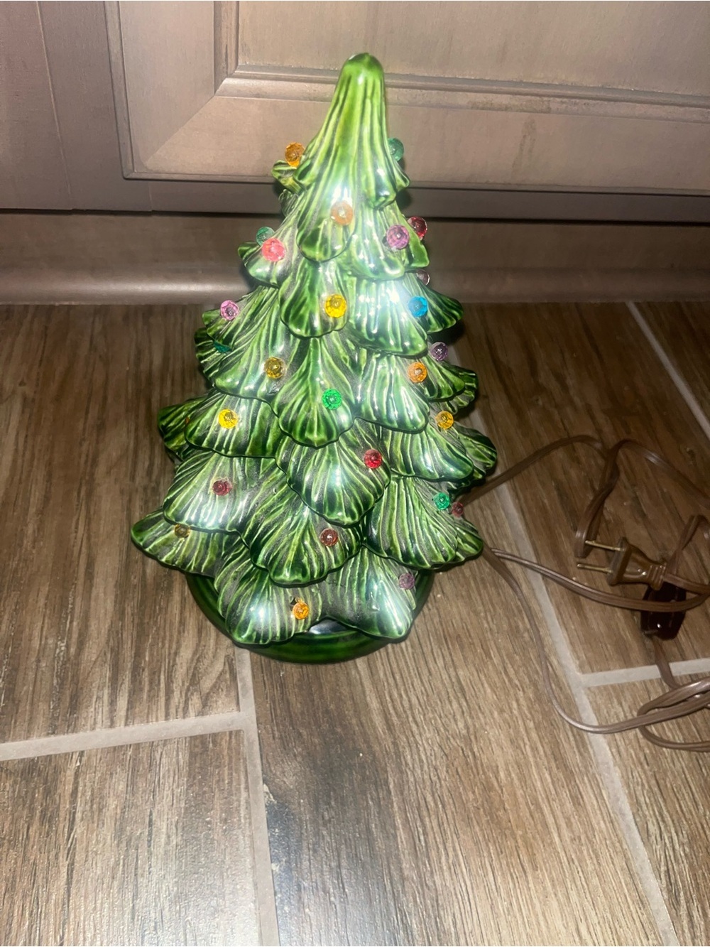Vintage Ceramic Light-Up Christmas Tree Holiday Decor